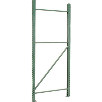 Global Industrial Teardrop Pallet Rack Add-On Unit, 144"W X 42"D X 120"H, 5970 lbs Shelf Capacity, Steel Construction, Orange & Green, For Industrial Storage