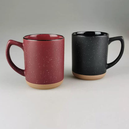 NBABSR Red Diner Coffee Mugs Set of 4,11 Oz Ceramic Espresso Cups Set with Handle Cup with Speckled for Children Boys Girls Women Men Gifts Microwave & Dishwasher Safe