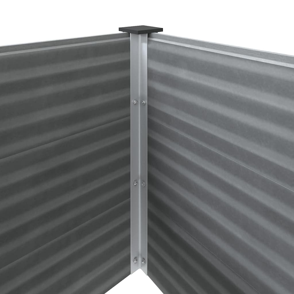 Tmriohed Grey WPC Garden Raised Bed 39.4 x 39.4 x 35.8 in Square Outdoor Planter Box, Wood-Plastic Composite & Aluminum Frame, Large Planter for Patio Balcony Deck Yard
