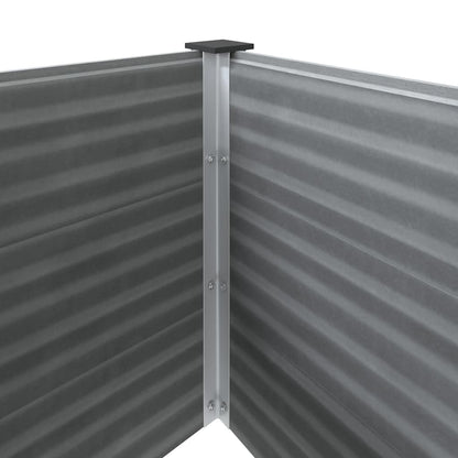 Tmriohed Grey WPC Garden Raised Bed 39.4 x 39.4 x 35.8 in Square Outdoor Planter Box, Wood-Plastic Composite & Aluminum Frame, Large Planter for Patio Balcony Deck Yard