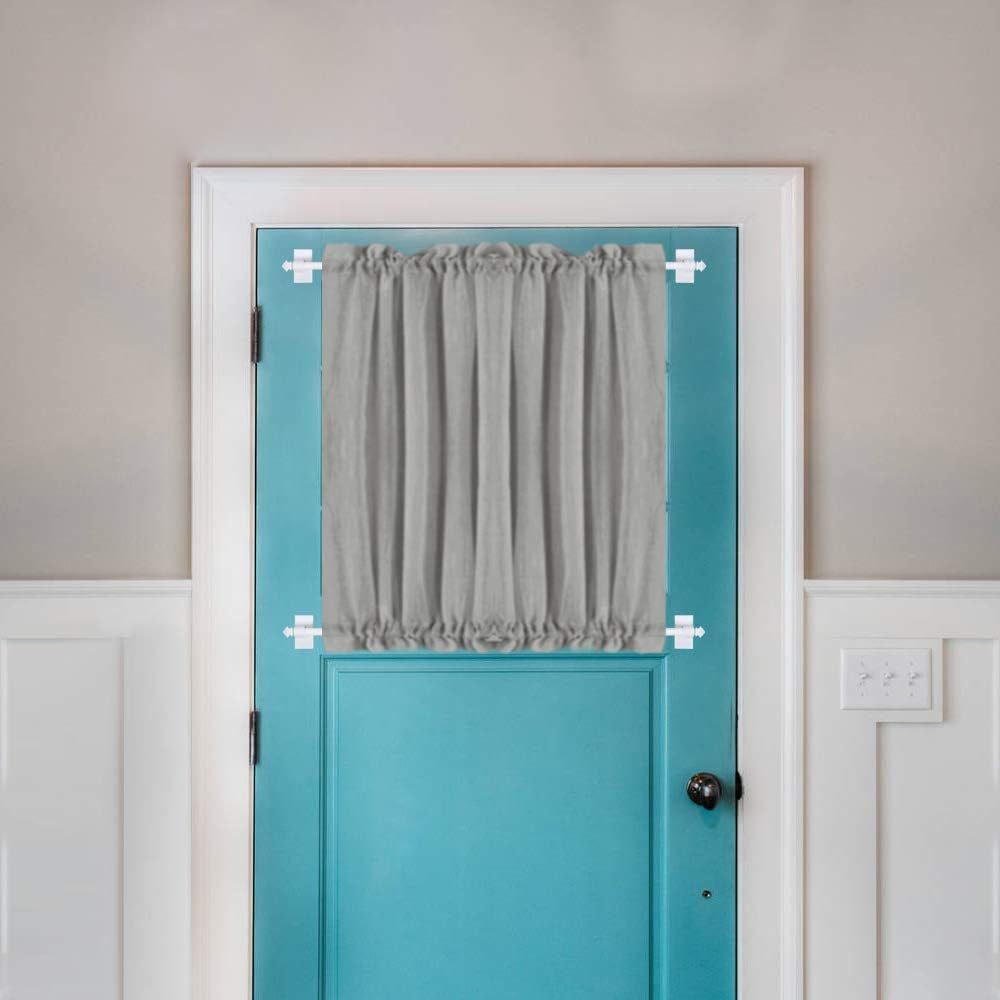H.VERSAILTEX 4 PACK Magnetic Curtain Rods for Metal Doors, Multi-Use for Small Windows, Tool Free with Square Finials
