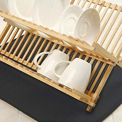 Norpro Microfiber Countertop Dish Drying Mat, 16 By 18-inch, Black, Pack of 2
