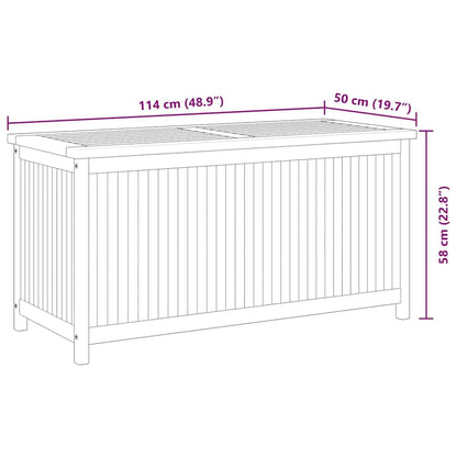 Kalmrek Patio Storage Box 44.9"x19.7"x22.8" Solid Teak Wood Outdoor Deck Garden Chest Bench with Lid Handle Organizer for Yard Porch Furniture