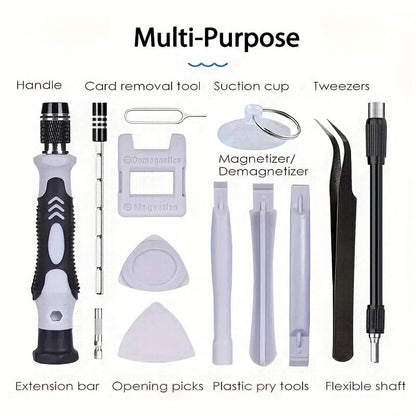 Ultimate 115 in 1 Precision Screwdriver Set - Chrome Vanadium Steel, Multi functional for PCs, Laptops, iPhones, iPads, Smartphones, and Watches - Essential DIY Repair Kit