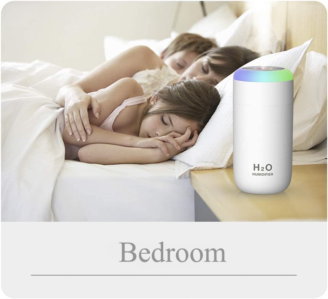 Plant Humidifier, 350ml USB Mini Humidifier for Plants, Small Humidifier with Night Light, Cool Mist for Indoor Use