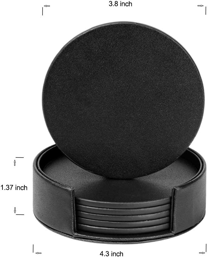 Drink Coasters Set of 6, Leather Coasters for Spill Protection, Durable and Non-Slip, Perfect for Common Size Glass