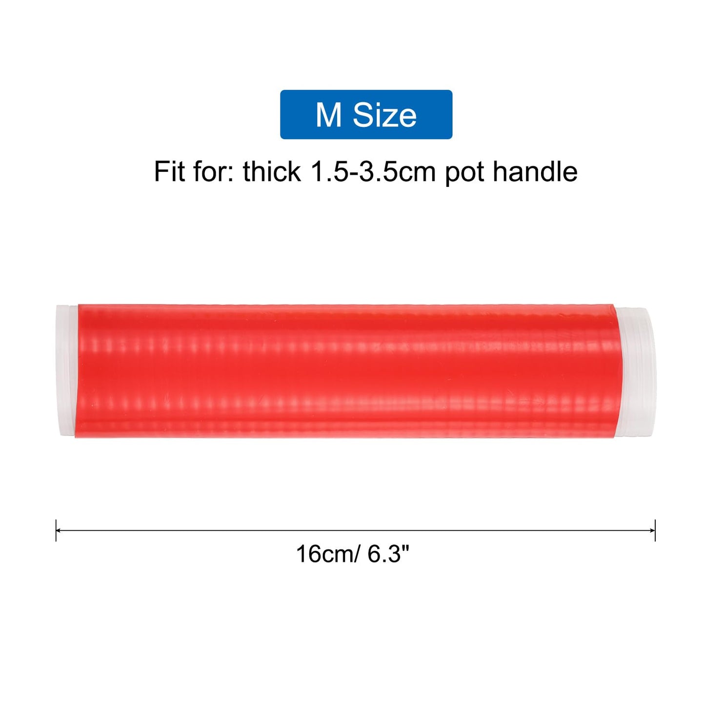 uxcell 3 Pcs Silicone Pan Handle Sleeve, Heat Resistant Potholder Pot Holders Cover Sleeve for Frying Pan Handle Spatulas, Red (M)