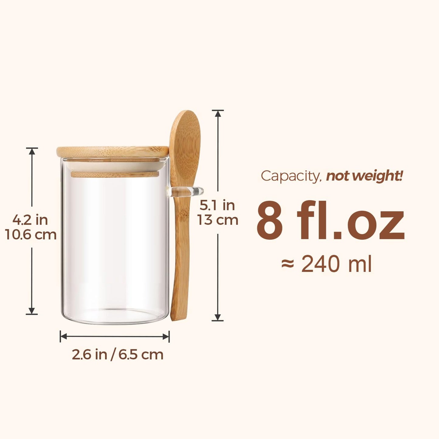 ComSaf 16Pcs Glass Spice Jars with Bamboo Lid, 4oz Airtight Square Spice Containers with 275 Black Lables, Empty Seasoning Jars for Spice Salt Sugar