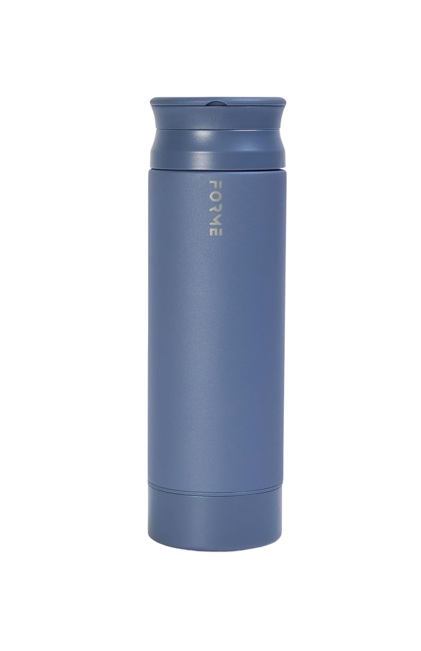 FORME - Blender Shaker Bottle, Leakproof Double Insulated Stainless Steel, Noiseless Shaker Bottle for Hot & Cold Drinks with Supplement Storage, Ideal for Protein & Shakes (Slate Blue, 16.9 ounces)