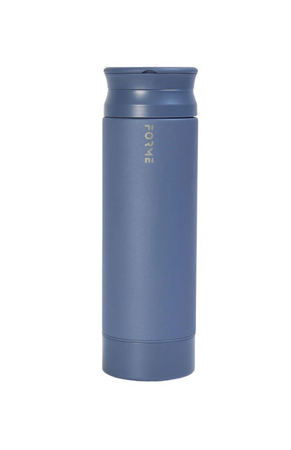 FORME - Blender Shaker Bottle, Leakproof Double Insulated Stainless Steel, Noiseless Shaker Bottle for Hot & Cold Drinks with Supplement Storage, Ideal for Protein & Shakes (Slate Blue, 16.9 ounces)