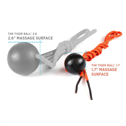 Tiger Tail Tiger Ball 2.6 Foam Roller Ball + 47” Corded Rope – Deep Tissue Massage Ball: Feet, Legs, Neck, Back – Trigger Point Massage Therapy – Relieve Muscle Soreness – Muscle Recovery