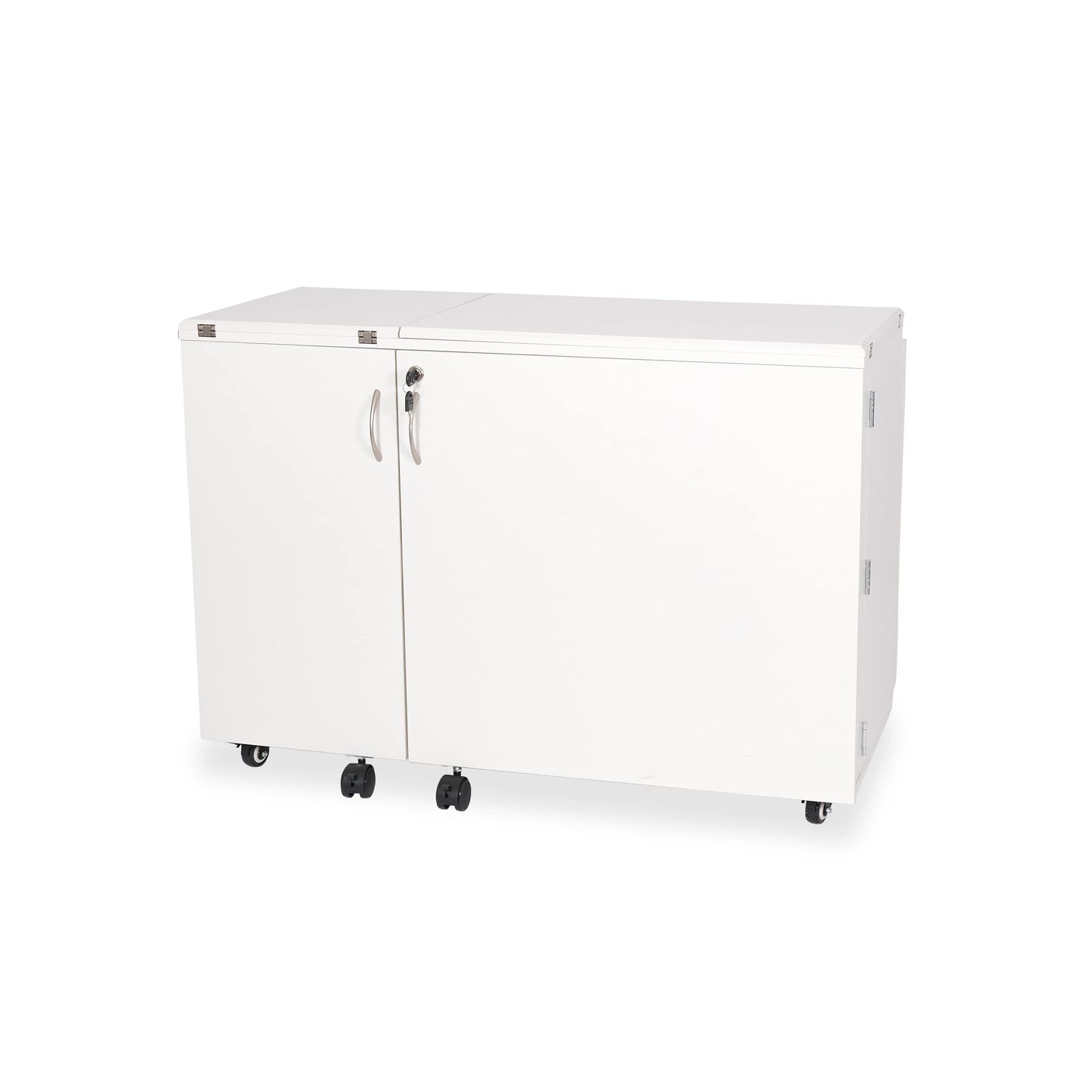 Arrow K8411 Wallaby Kangaroo Sewing, Cutting, Quilting, Crafting Cabinet and Table, Includes Storage and Airlift, Portable with Wheels White Ash Finish