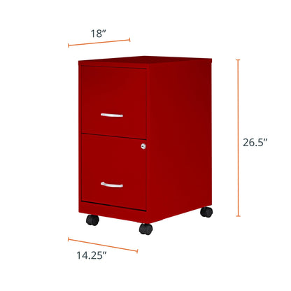 Lorell LYS SOHO File/File Mobile File Cabinet, Red