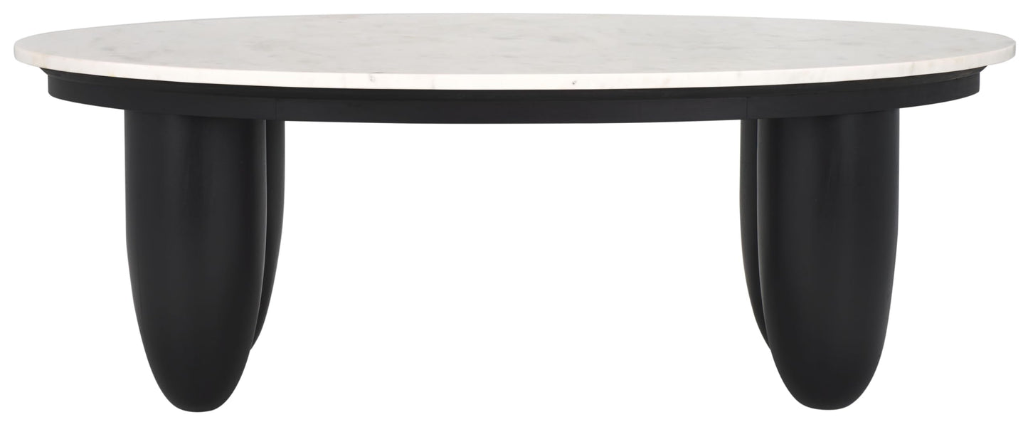 SAFAVIEH Couture Collection Hobbes Black Solid Wood/Marble Top Coffee Table