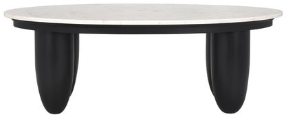 SAFAVIEH Couture Collection Hobbes Black Solid Wood/Marble Top Coffee Table