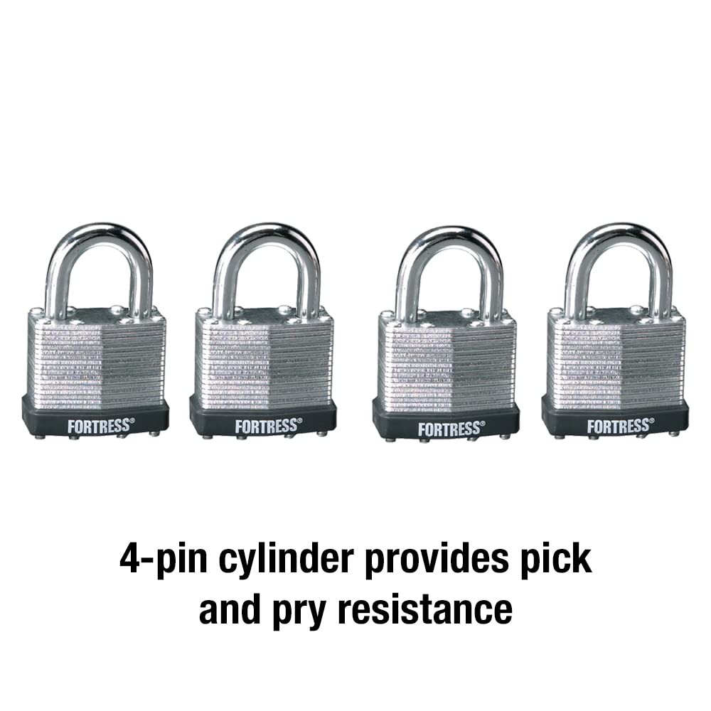 Master Lock 1803Q Fortress Outdoor Padlock with Key, 4 Pack Keyed-Alike