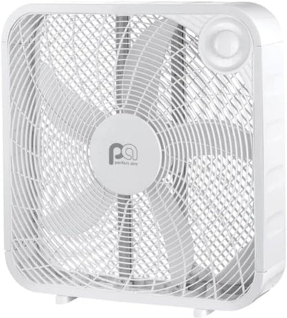 PerfectAire Box Fan - 20-Inch Height with 3 Speed Settings for Optimal Cooling