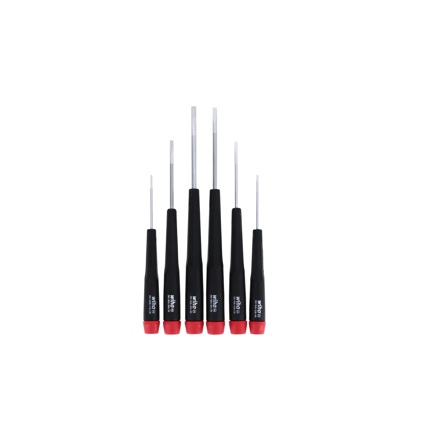 Wiha 26090 Precision Slotted Screwdriver with Precision Handle, 6 Piece Set, multi, one size
