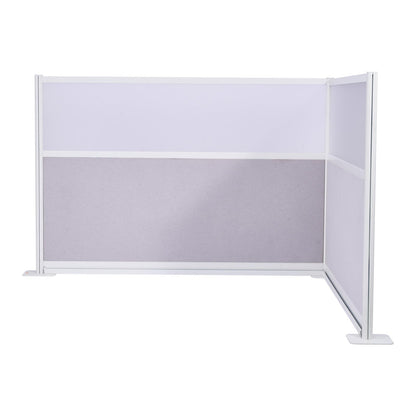 VEVOR Office Divider Privacy Partitions, 2-Pack, 72" x 48" Room Divider Walls, PET Workstation Cubicle Partition with Frosted Acrylic Windows, Freestanding Privacy Panels for Office Library School