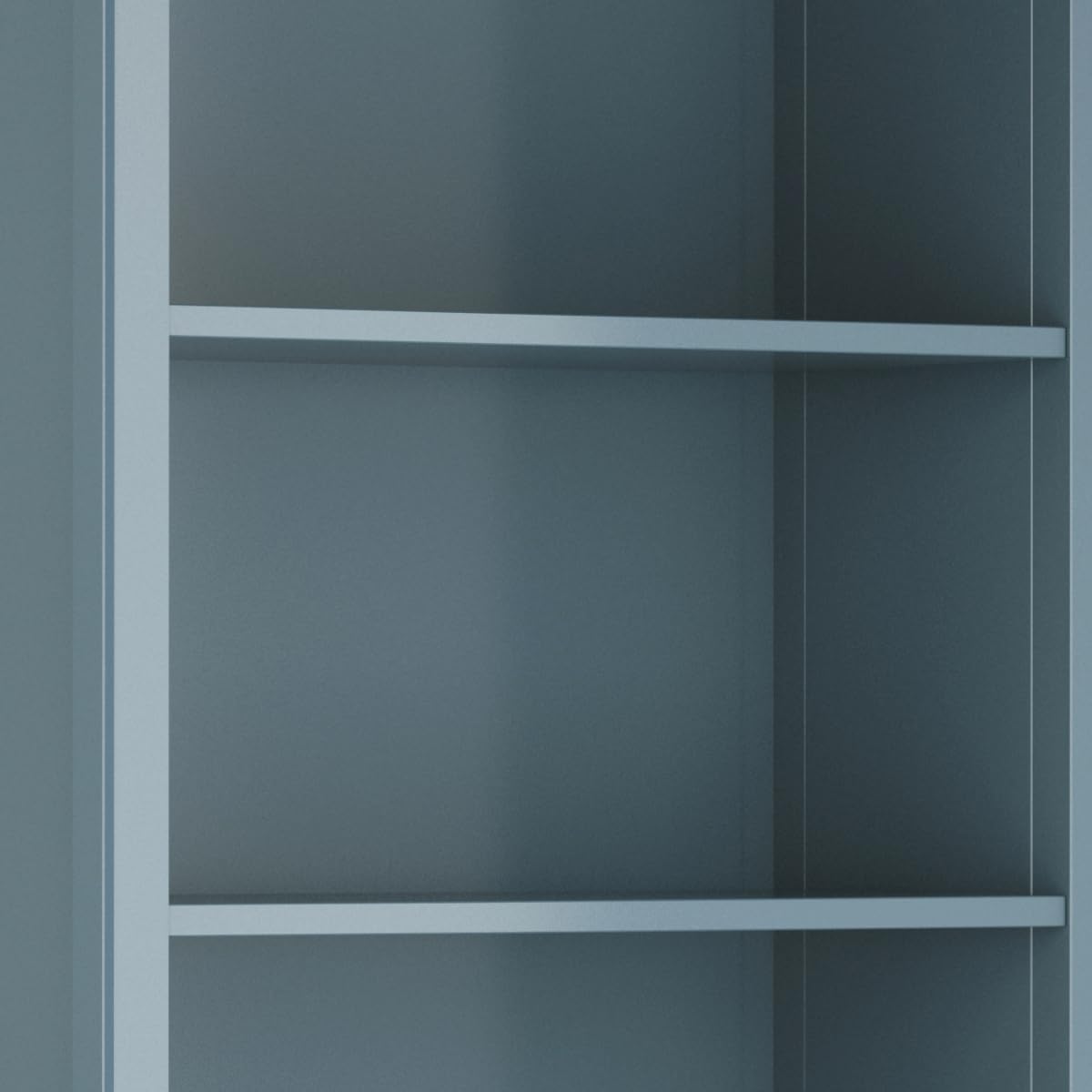 SIMPLIHOME Amherst Bookcase - 70 inch Tall 5-Shelf Solid Wood Bookshelf in French Blue, Transitional Storage for Living Room, Study Room or Office with Adjustable Shelves and Tapered Legs