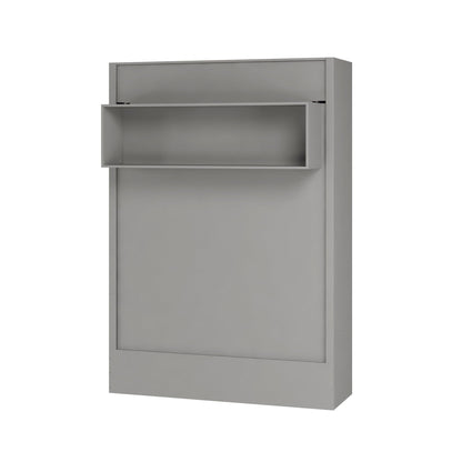 Oakland Living Easy-Lift Queen Murphy Wall Bed in Grey with Shelf