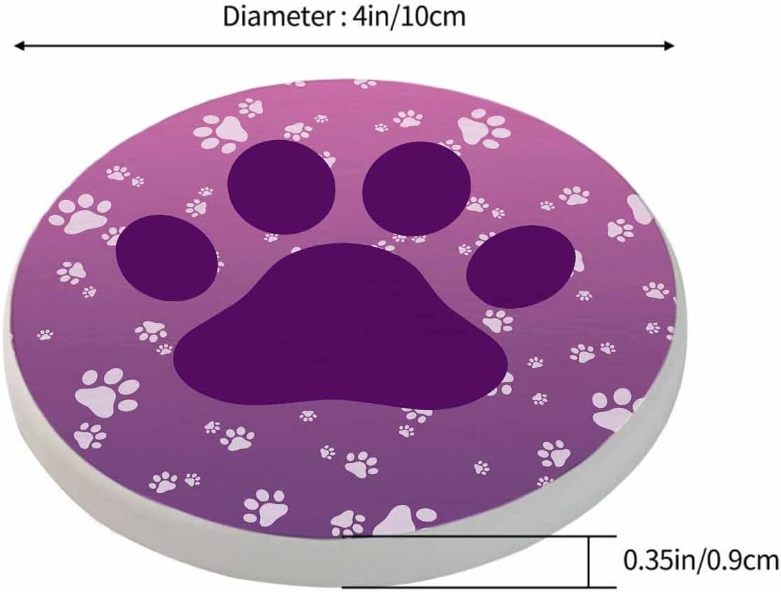 Pznen 2 Pack Accessories,Set 2 Big Dog Paw Coasters for Drinks Little Animal Puppy Cat Kitten Paws Print Design