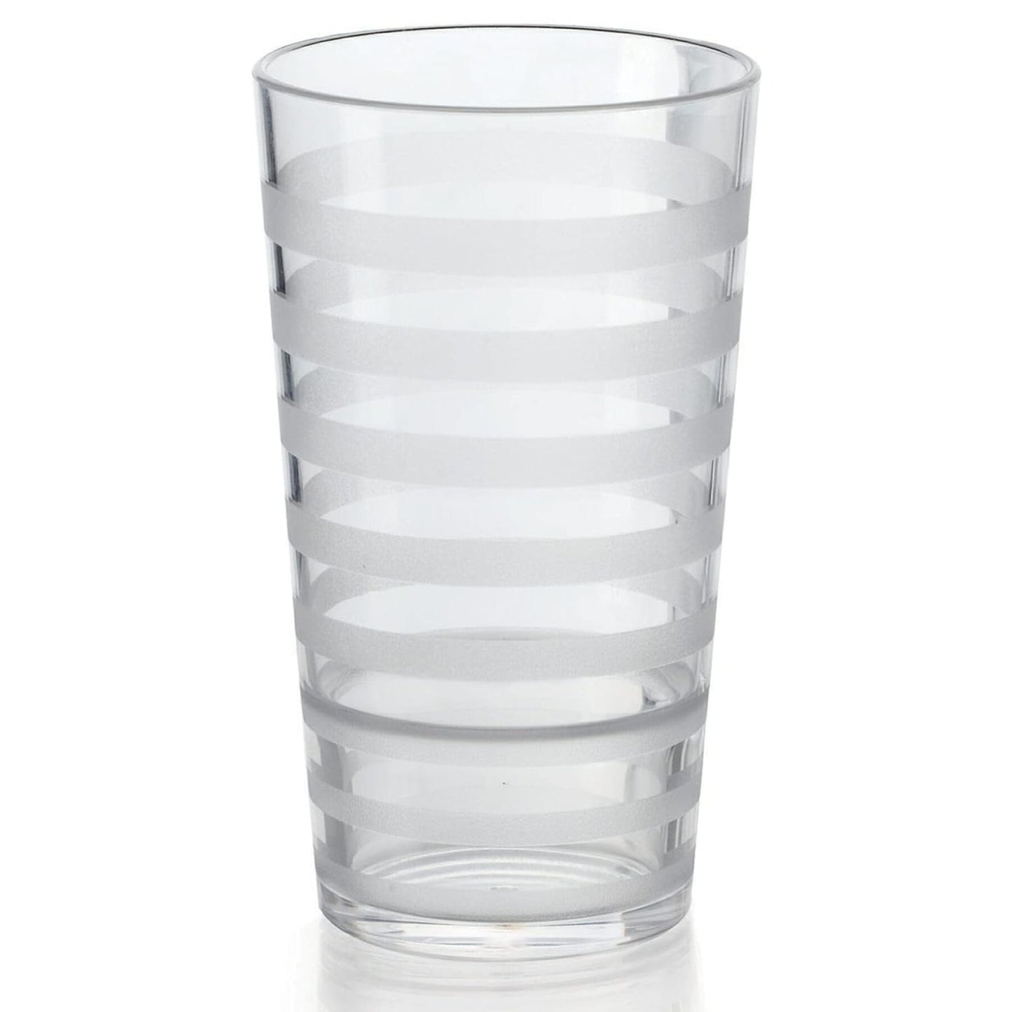 G.E.T. SW-1516-CL Orbis Shatterproof Opaque Striped Plastic Tumbler - 16 Ounce, Clear (Set of 12)