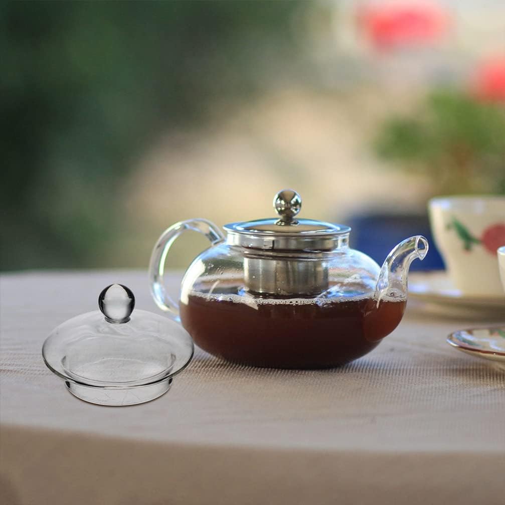 UPKOCH Tea Steeper, 4 Pack Glass Teapot Lid Replacement, Teapot Strainer Covers and Tea Filters