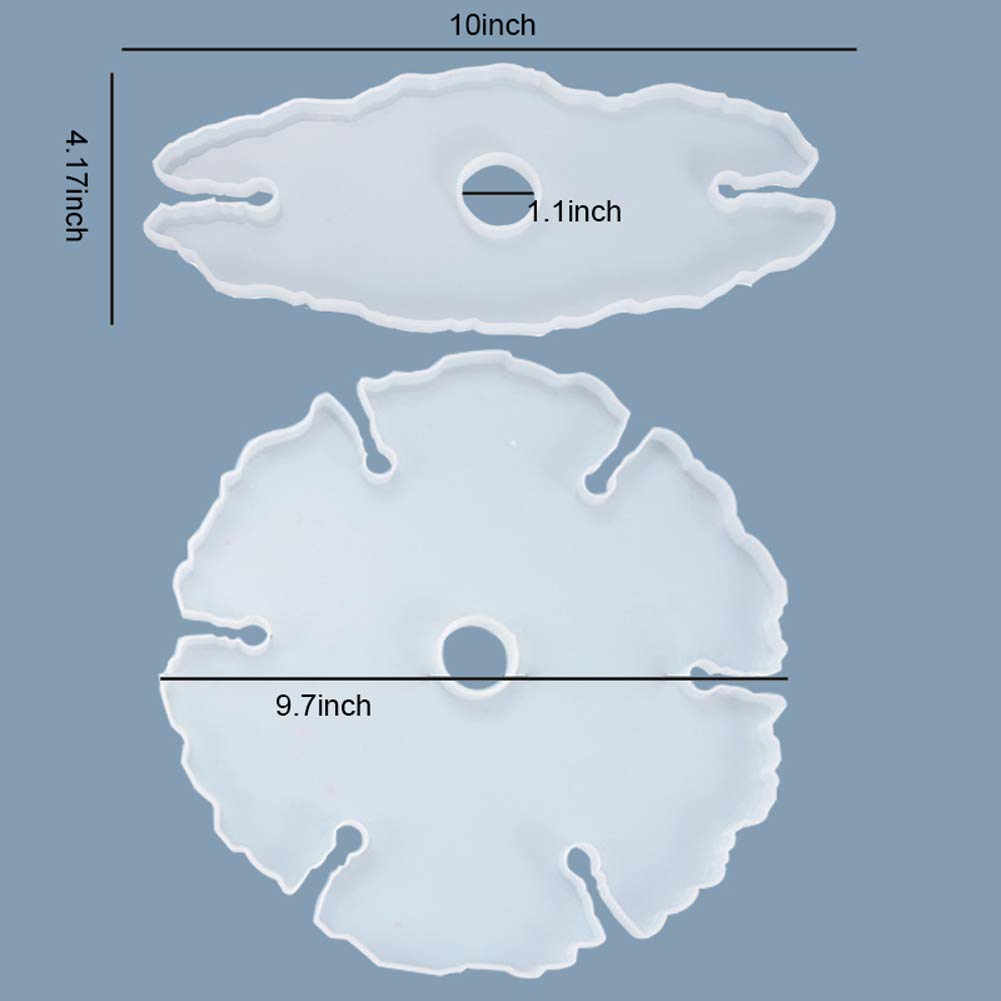 HURIANIC Silicone Resin Molds for Wine Glasses Holders Casting, Epoxy Moulds for Making Irregular Wine Rack on Bottle and Caddy, DIY Craft and Home Decoration