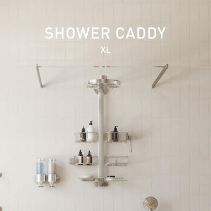 simplehuman Adjustable and Extendable Shower Caddy XL, Stainless Steel and Anodized Aluminum