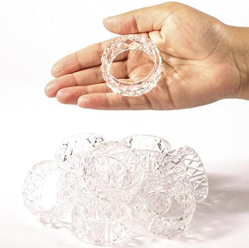 Factory Direct Craft Set of 12 Crystal Look Acrylic Napkin Rings for Table Decor