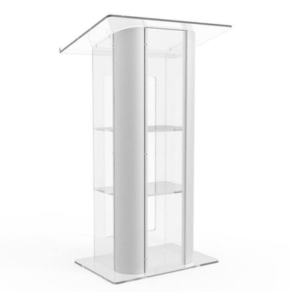LaseVe Podium Large Acrylic Podium, Hotel Reception Desk, Wedding Church Podium, Transparent, Suitable for Reception Hostess Desk for Church School Stage Events