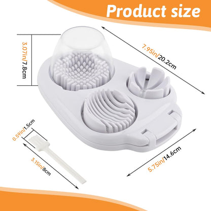 3-In-1 Egg Slicer for Hard Boiled Eggs,Stainless Steel Egg Cutter with 3 Cutting Modes,Multipurpose Kitchen Gadget,Dicer for Butter Strawberry,Mushroom,Banana,Cherry,Tomato