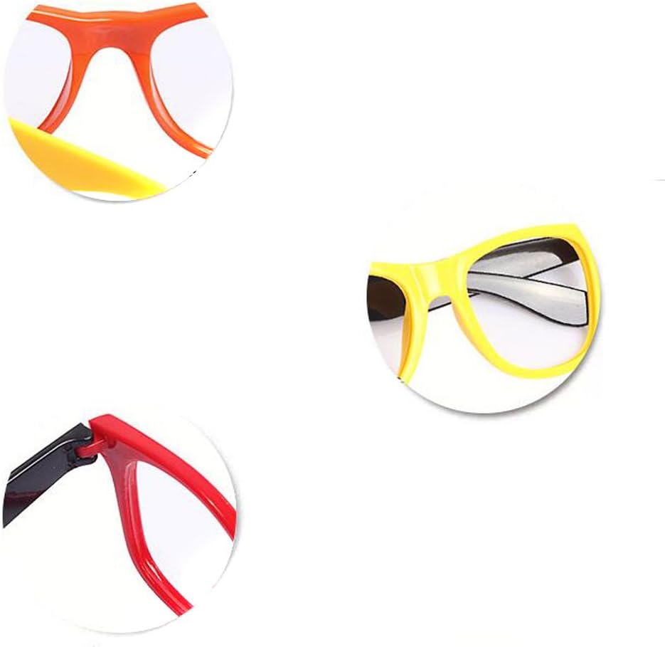 Fodattm Set of 6 Kids Candy Colour Glasses Frame Without Lenses, Nerdy Retro Party Supplies (Colour Random)