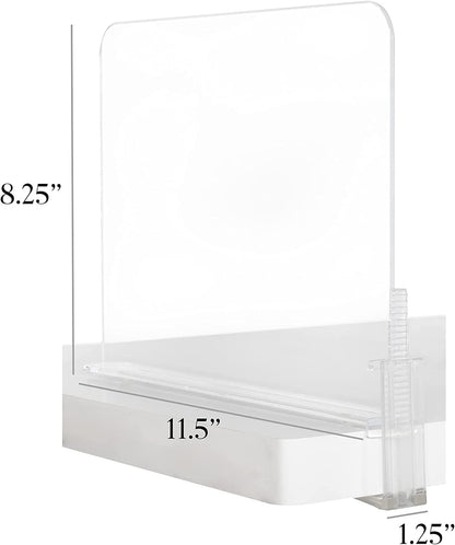 Richards Homewares Acrylic Shelf Dividers 2 Pack - Closet Organizer for Purses, Clothes, or Books - Clear Separators
