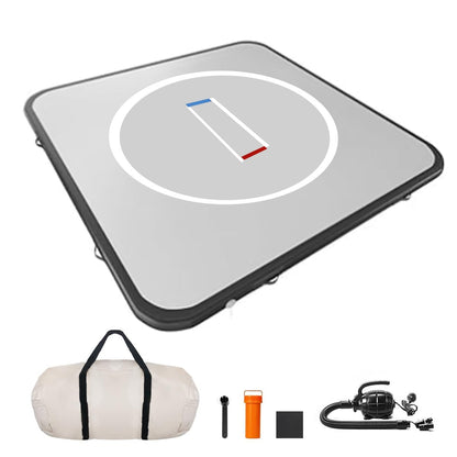 TOSPORT Inflatable Wrestling Mats Training Mat With Pump 4" Thick PVC Gymnastics Mat for Home Use/Tumbling/Jiu Jitsu/MMA/BJJ/Boxing/Judo/Yoga/Grappling (10ft*10ft*4in(3x3x0.1m))