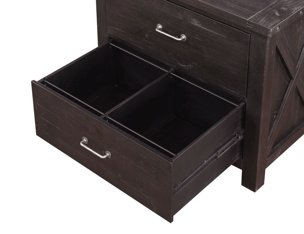 Modus Furniture Yosemite Solid Wood Lateral File Cabinet, Café