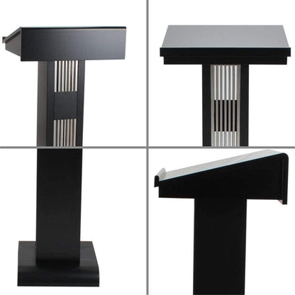 Lectern Podium Stand, Floor Lectern Lecture Platform Speaking Simple Modern Hosting Stage Welcome Table Reception Desk Office Supplies Black