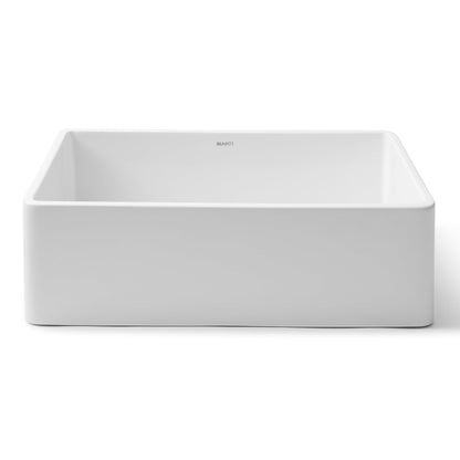 Ruvati 30 x 20 inch Fireclay Reversible Farmhouse Apron-Front Kitchen Sink Single Bowl - White - RVL2100WH