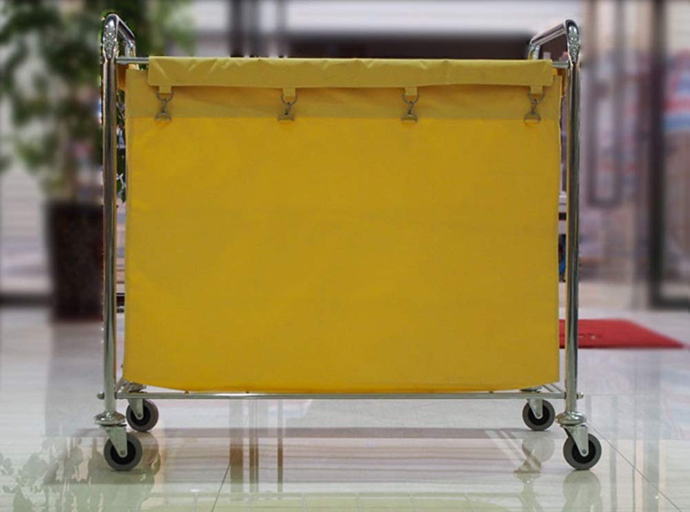 Movable Hand Trucks Storage Kitchen Movable S Hotel Laundry Sorter Cart On Wheels Club Linen Cart for with Handle Lobby Room Service Rolling with Movable Cover,Yellow,92X56X89Cm