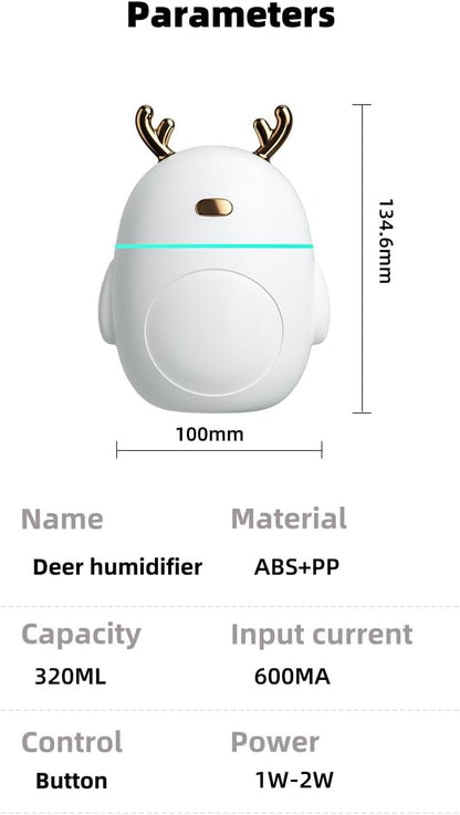 Adorable Diffuser with Ultrasonic Tech, USB-Powered Portable Diffuser for Essential Oils, Small Humidifier for Home