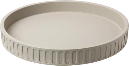 12in 100% Decorative Tray for Coffee Table Tray Decor, Gray Solid Concrete Decorative Round Tray for Kitchen, Living