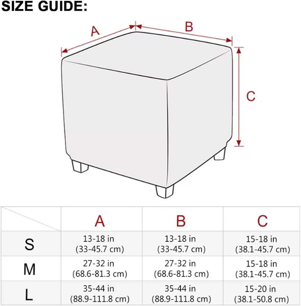 Ottoman Cover Square Folding Storage Ottoman Slipcovers Jacquard Stretch Cube Footrest Foot Stool Covers Protector
