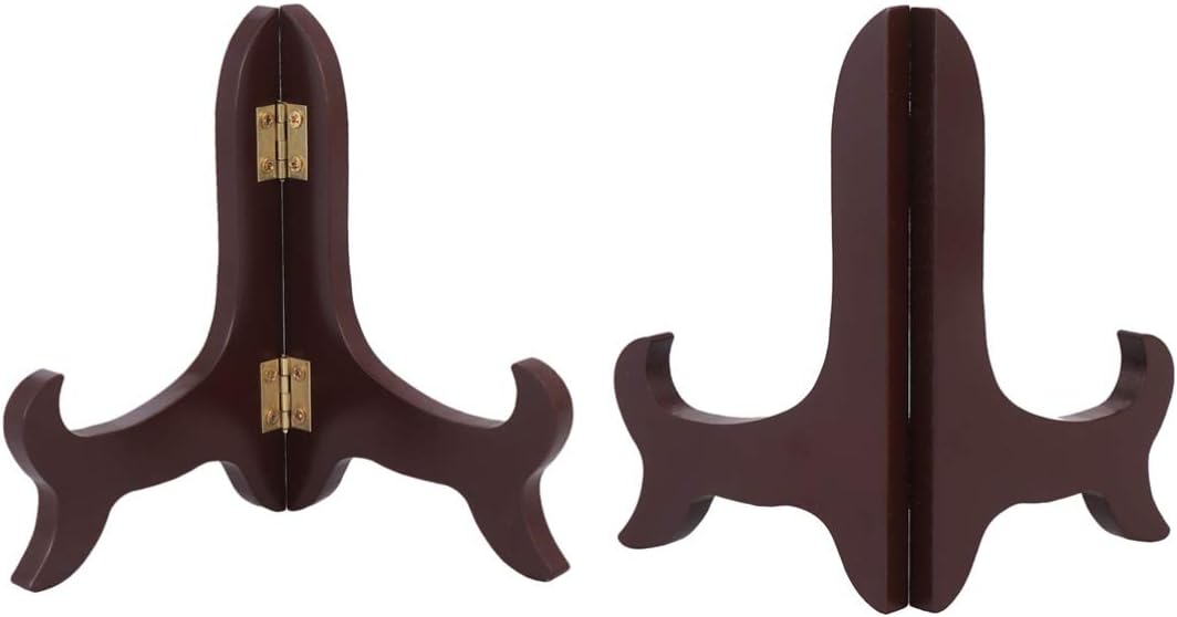 Gatuida Wooden Plate Holder, Decorative Plate Display Stand, Picture Easel Holder