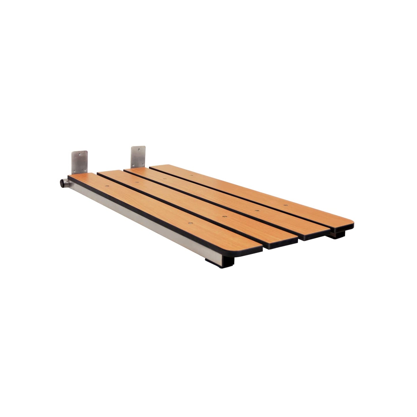 Seachrome Hermosa 32" x 13.5" Back Wall-Mount Folding Teak Tub Seat with 3" Slats