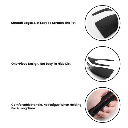 Paxnok 2-in-1 Silicone Egg Flipper Spatula Tongs Non-Stick Grip & Flip Turner for Eggs, Pancakes, Fish, Steak – Heat-Resistant, Dishwasher Safe Cooking Tool (Black - 1Piece)