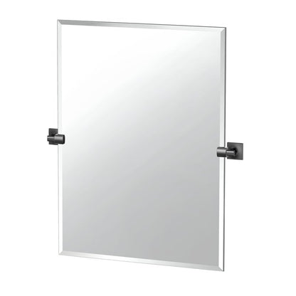 Gatco 5589MXS Waterline Frameless Rectangle Mirror, 31.5 Inch, Matte Black