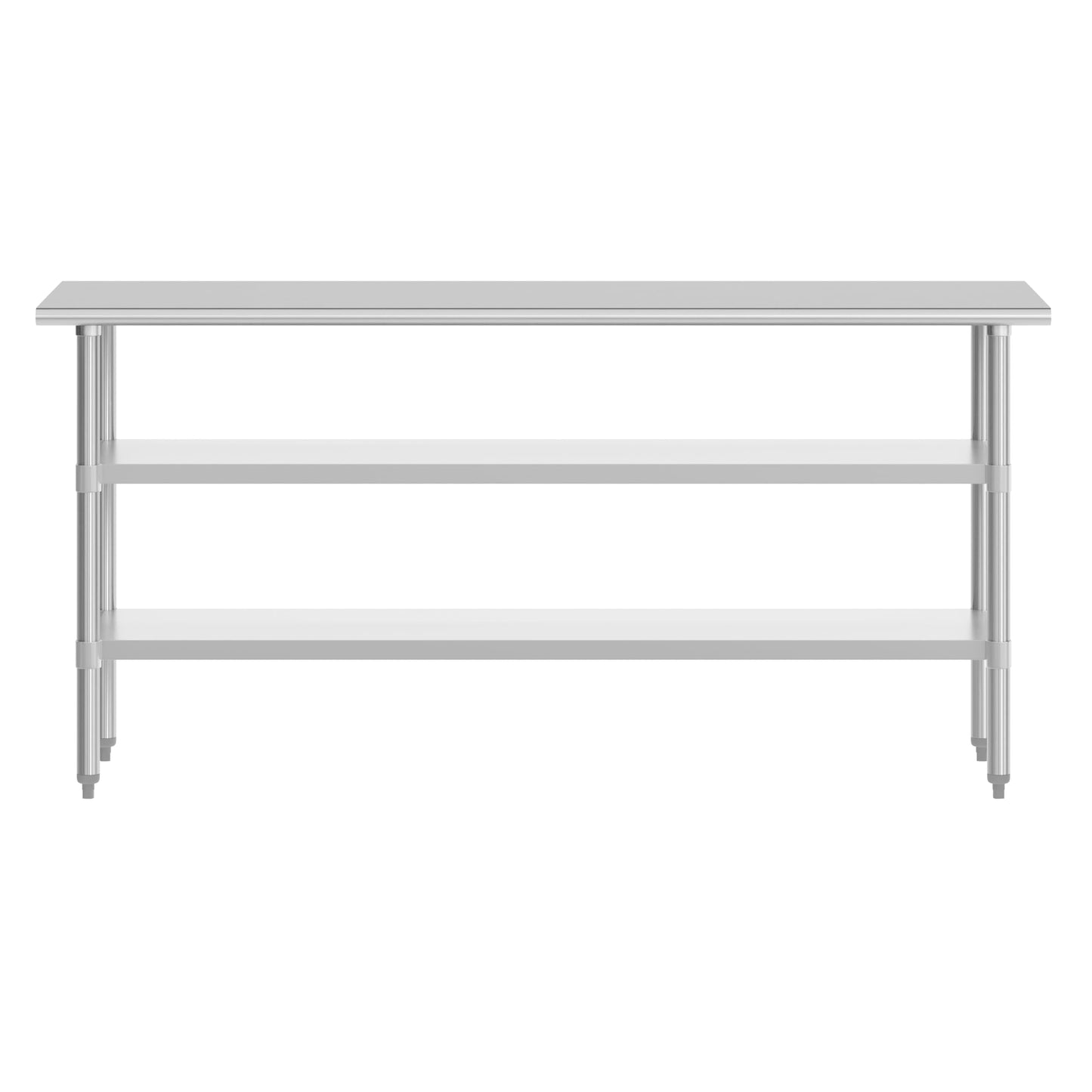 Flash Furniture Reese Stainless Steel 18 Gauge Work Table with 2 Undershelves - NSF Certified - 72" W x 24" D x 34.5" H