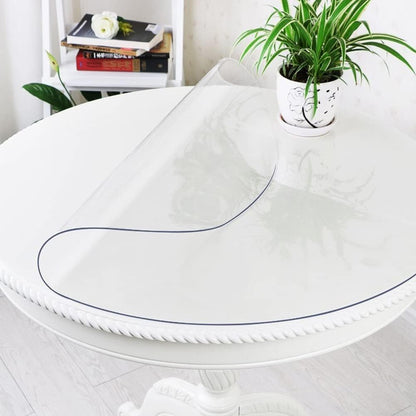 32 Inch 1.5mm Dia Thick Round Clear Table Cover Protector PVC Vinyl Plastic Tablecloth Kitchen Table Covers Crystal