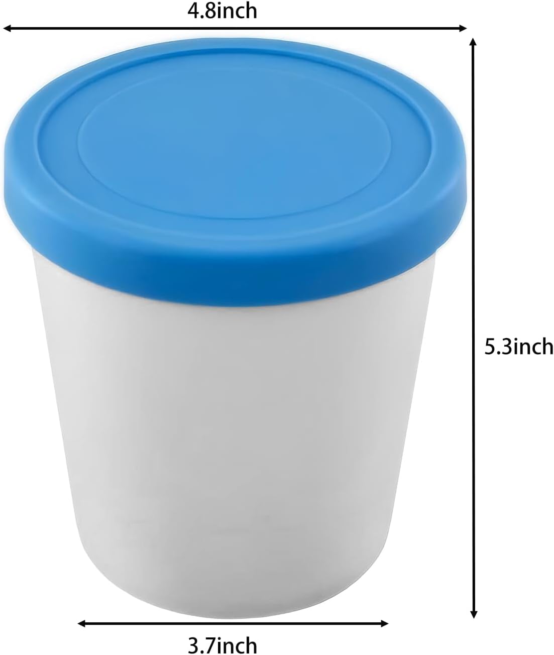 YQMYXG 32 Oz (4 Pack 1 Ice Cream Containers for Homemade, Ice Cream Containers with Silicone Lids Leak-Free, Reusable